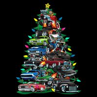 Car Madness Christmas Tree! Classic Muscle Cars And Hotrods Doggie Tank