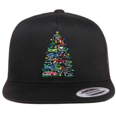 Car Madness Christmas Tree! Classic Muscle Cars And Hotrods Flatbill Hat