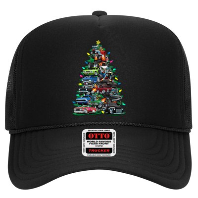 Car Madness Christmas Tree! Classic Muscle Cars And Hotrods Trucker Hat