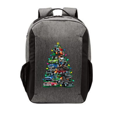 Car Madness Christmas Tree! Classic Muscle Cars And Hotrods Vector Backpack
