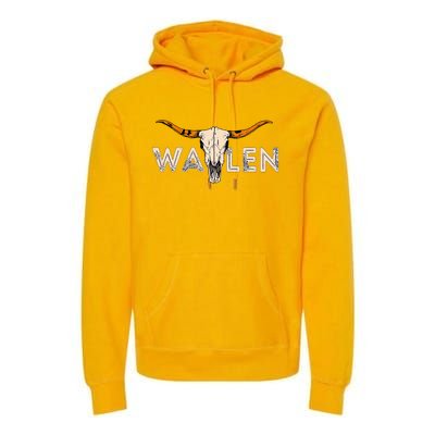 Country Music Cowgirl Bull Skull Premium Hoodie