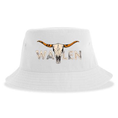 Country Music Cowgirl Bull Skull Sustainable Bucket Hat