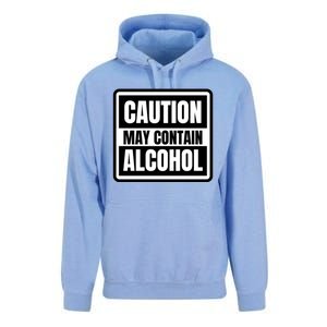 Caution May Contain Alcohol Funny Party Outfit Drinking Quote Saying Unisex Surf Hoodie