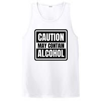 Caution May Contain Alcohol Funny Party Outfit Drinking Quote Saying PosiCharge Competitor Tank