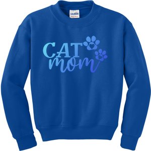 Cat Mom Cat Paws Cat Lover Funny Cute Cat Gift Kids Sweatshirt