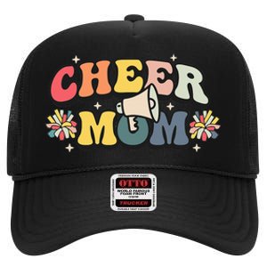 Cheer Mom Cheerleader Mom Mama Cheerleading Team Retro High Crown Mesh Back Trucker Hat