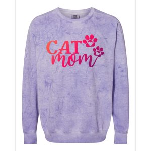 Cat Mom Cat Paws Cat Lover Funny Cute Cat Gift Colorblast Crewneck Sweatshirt