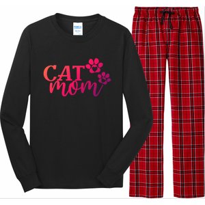 Cat Mom Cat Paws Cat Lover Funny Cute Cat Gift Long Sleeve Pajama Set