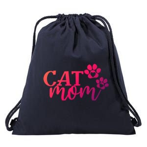 Cat Mom Cat Paws Cat Lover Funny Cute Cat Gift Drawstring Bag