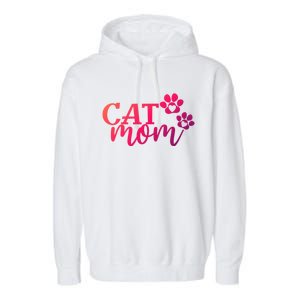 Cat Mom Cat Paws Cat Lover Funny Cute Cat Gift Garment-Dyed Fleece Hoodie