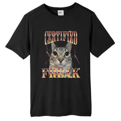 Cat Meme Certified Freak Eat Cement Cursed Cat Funny Tall Fusion ChromaSoft Performance T-Shirt