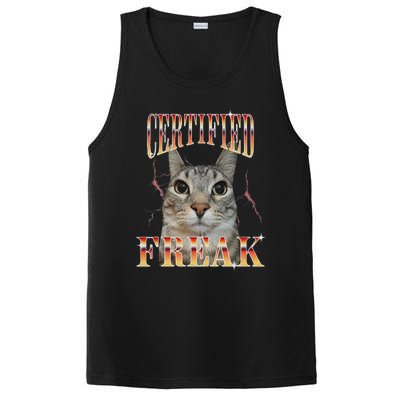 Cat Meme Certified Freak Eat Cement Cursed Cat Funny PosiCharge Competitor Tank