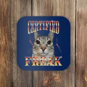 Cat Meme Certified Freak Eat Cement Cursed Cat Funny Coaster