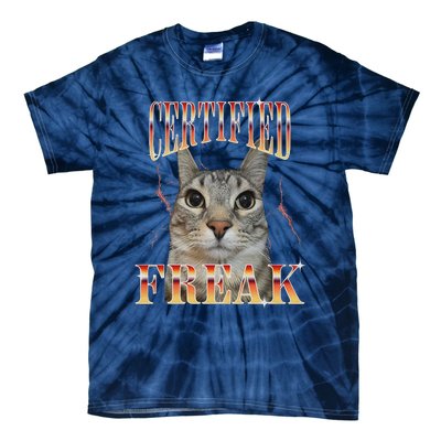 Cat Meme Certified Freak Eat Cement Cursed Cat Funny Tie-Dye T-Shirt