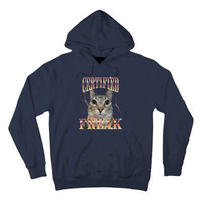 Cat Meme Certified Freak Eat Cement Cursed Cat Funny Tall Hoodie