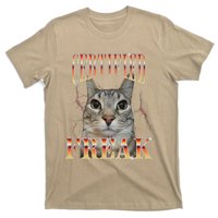 Cat Meme Certified Freak Eat Cement Cursed Cat Funny T-Shirt