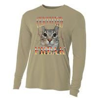 Cat Meme Certified Freak Eat Cement Cursed Cat Funny Cooling Performance Long Sleeve Crew