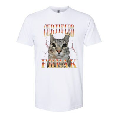 Cat Meme Certified Freak Eat Cement Cursed Cat Funny Softstyle CVC T-Shirt