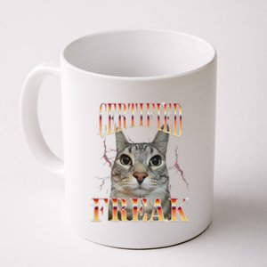 Cat Meme Certified Freak Eat Cement Cursed Cat Funny Coffee Mug