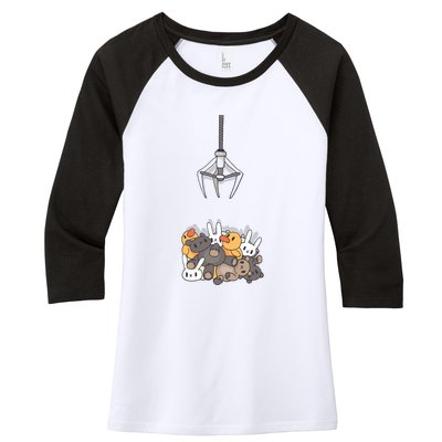 Claw Machine Women's Tri-Blend 3/4-Sleeve Raglan Shirt