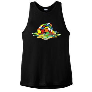 Cute Melting Cube Rubik Ladies PosiCharge Tri-Blend Wicking Tank