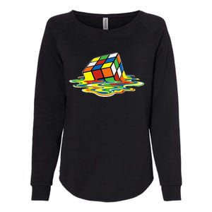 Cute Melting Cube Rubik Womens California Wash Sweatshirt