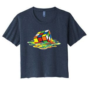 Cute Melting Cube Rubik Women's Crop Top Tee