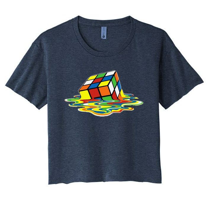 Cute Melting Cube Rubik Women's Crop Top Tee