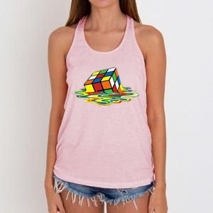 Cute Melting Cube Rubik Women's Knotted Racerback Tank