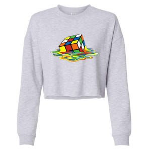 Cute Melting Cube Rubik Cropped Pullover Crew