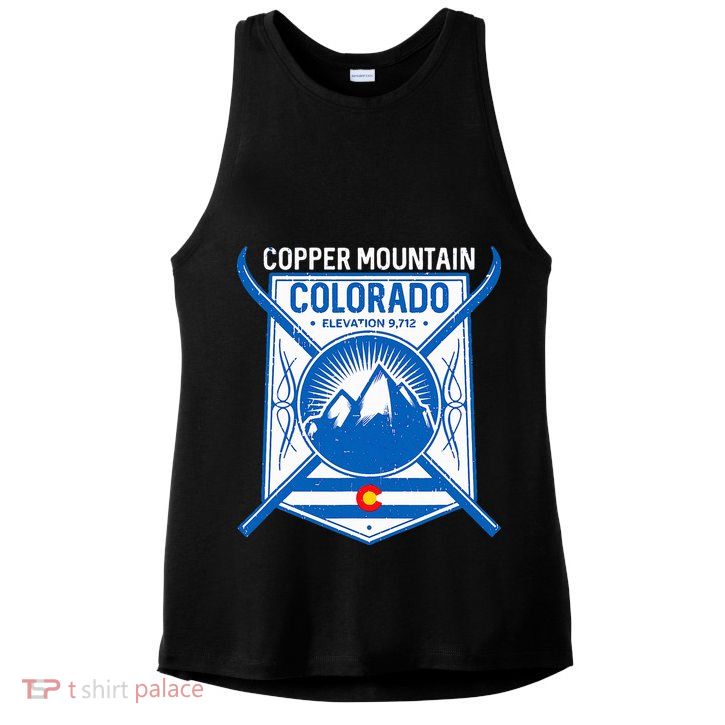Copper Mountain Colorado Ski Mountains Ladies PosiCharge Tri-Blend Wicking Tank