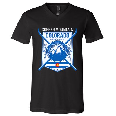 Copper Mountain Colorado Ski Mountains V-Neck T-Shirt