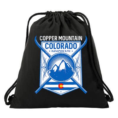 Copper Mountain Colorado Ski Mountains Drawstring Bag