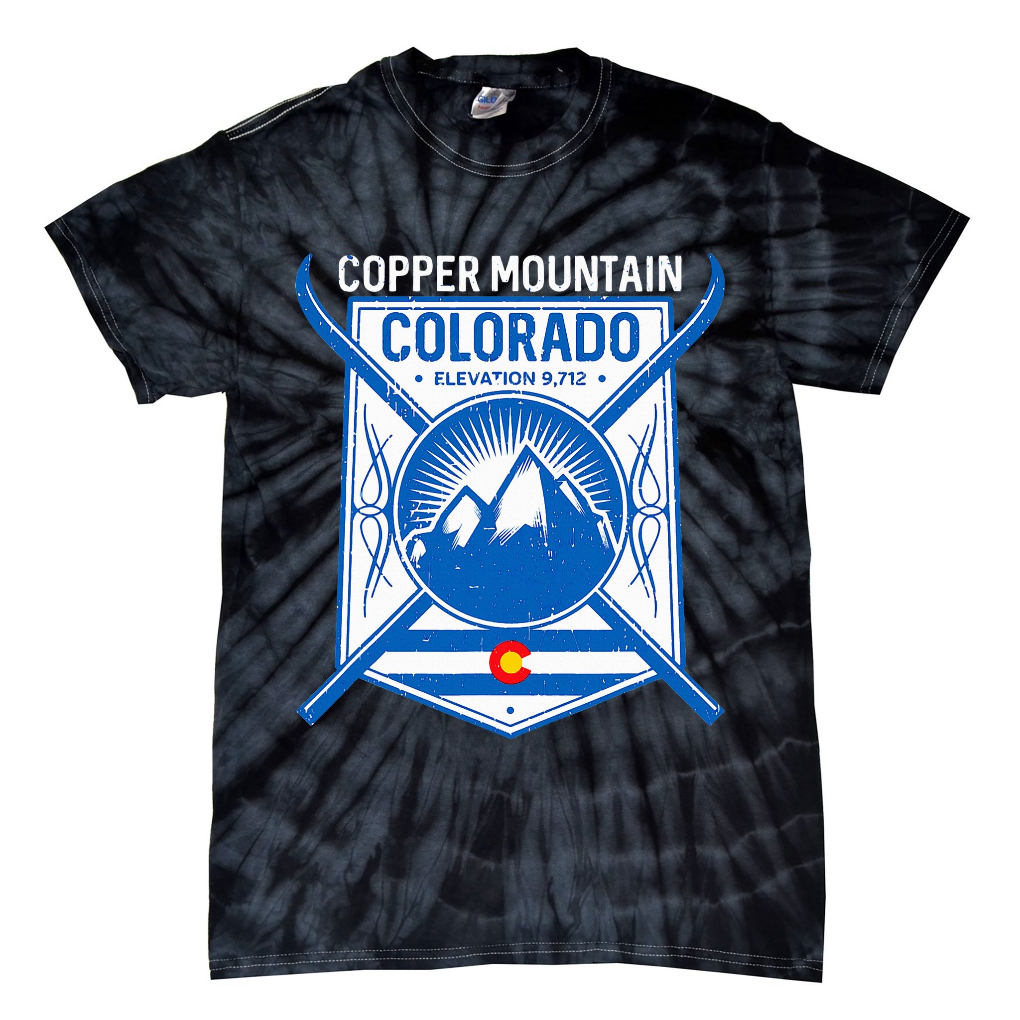 Copper Mountain Colorado Ski Mountains Tie-Dye T-Shirt