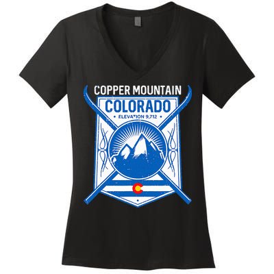 Copper Mountain Colorado Ski Mountains Women's V-Neck T-Shirt