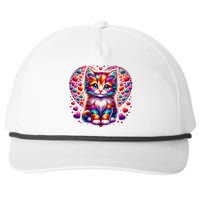 Cute Multicolor Cat Heart Valentines Day For Kitties Lovers Snapback Five-Panel Rope Hat