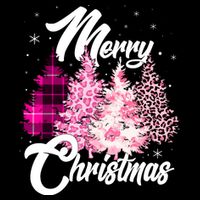 Cute Merry Christmas Pink Pattern Christmas Pine Trees Backpack