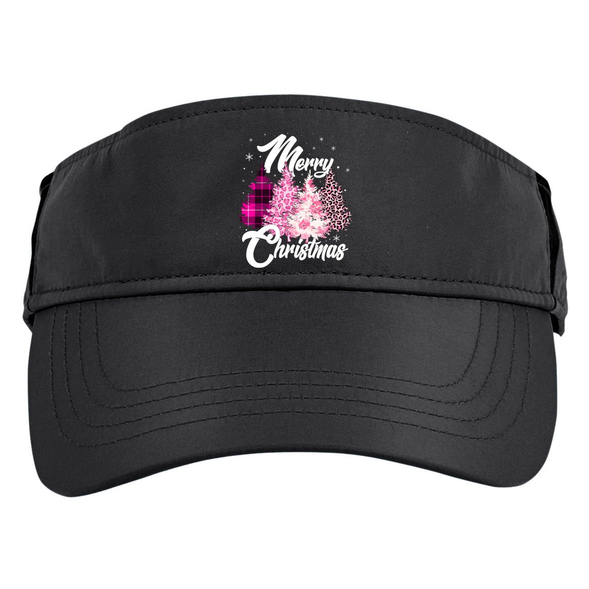 Cute Merry Christmas Pink Pattern Christmas Pine Trees Adult Drive Performance Visor