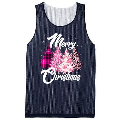 Cute Merry Christmas Pink Pattern Christmas Pine Trees Mesh Reversible Basketball Jersey Tank