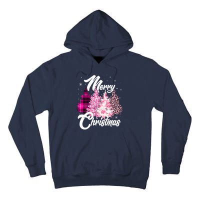 Cute Merry Christmas Pink Pattern Christmas Pine Trees Tall Hoodie