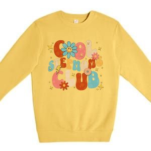 Cool Moms Club Retro Groovy Funny MotherS Day New Stepmom Cool Gift Premium Crewneck Sweatshirt