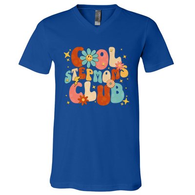 Cool Moms Club Retro Groovy Funny MotherS Day New Stepmom Cool Gift V-Neck T-Shirt