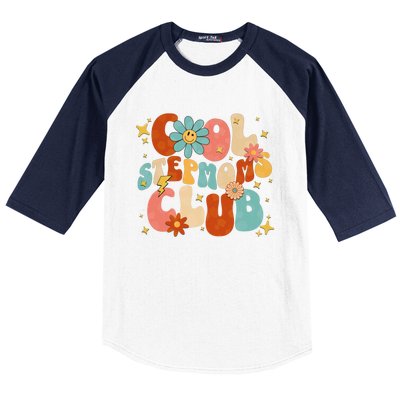 Cool Moms Club Retro Groovy Funny MotherS Day New Stepmom Cool Gift Baseball Sleeve Shirt