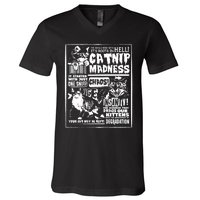 Catnip Madness Cute Kitten Cat Lover Gift For Cat Owners V-Neck T-Shirt