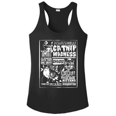 Catnip Madness Cute Kitten Cat Lover Gift For Cat Owners Ladies PosiCharge Competitor Racerback Tank