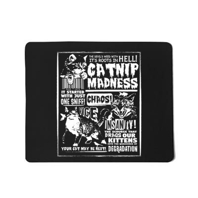 Catnip Madness Cute Kitten Cat Lover Gift For Cat Owners Mousepad