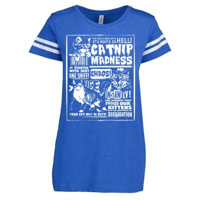 Catnip Madness Cute Kitten Cat Lover Gift For Cat Owners Enza Ladies Jersey Football T-Shirt