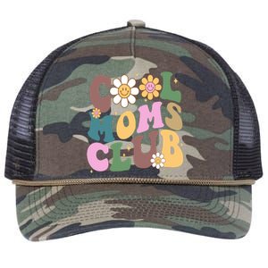 Cool Mom Club Floral Mothers Day Retro Rope Trucker Hat Cap