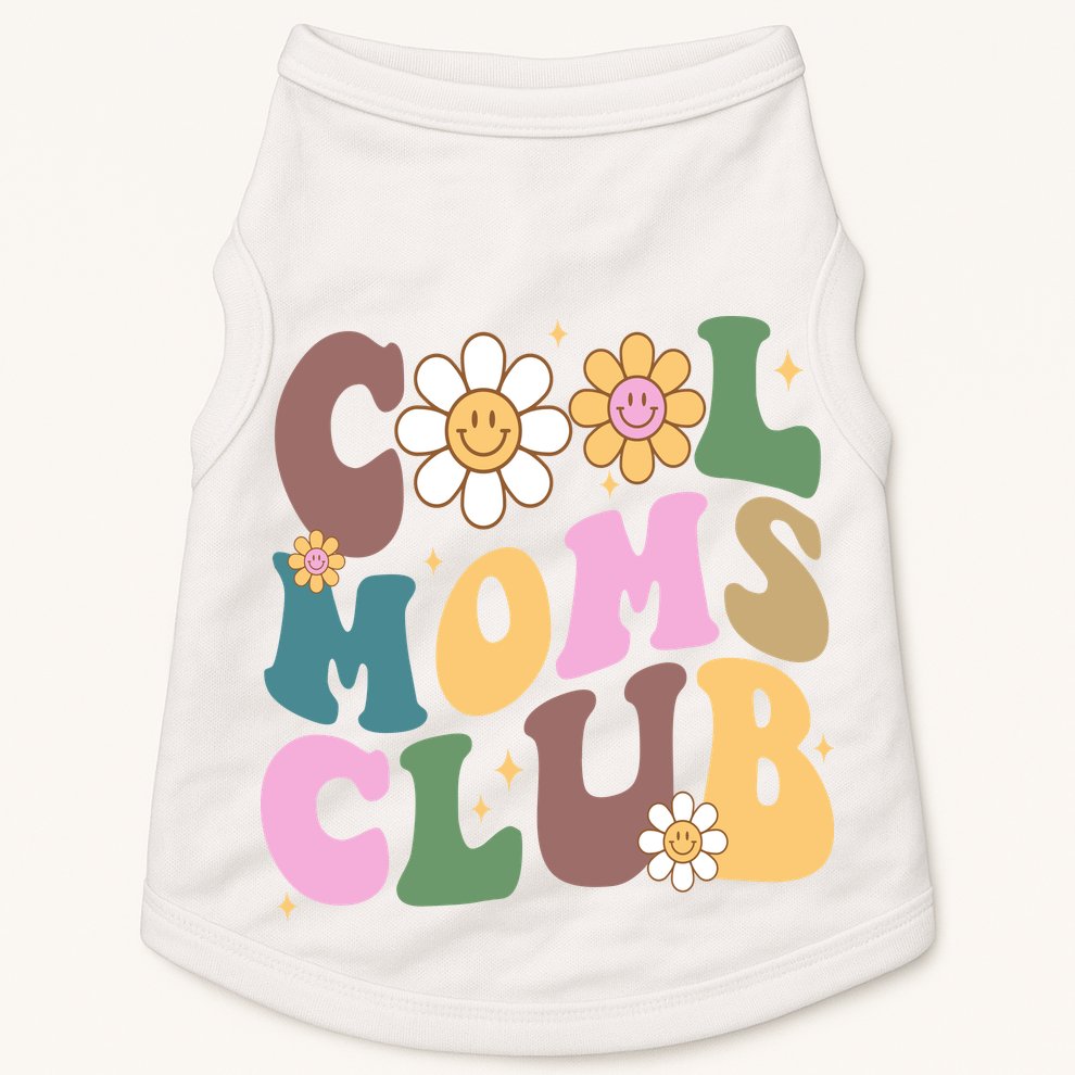 Cool Mom Club Floral Mothers Day Doggie Tank