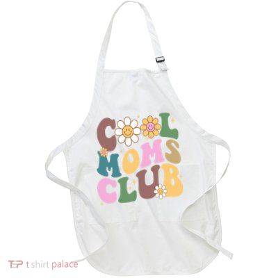 Cool Mom Club Floral Mothers Day Full-Length Apron With Pockets
